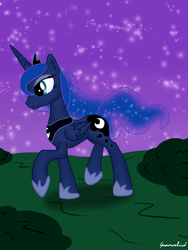 Size: 1536x2048 | Tagged: safe, artist:groovebird, princess luna, pony, g4, female, night, shoes, solo