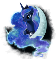 Size: 1551x1636 | Tagged: safe, artist:fantazyme, princess luna, alicorn, pony, g4, bust, crescent moon, female, moon, solo