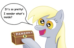 Size: 1150x750 | Tagged: safe, artist:thesneider, derpy hooves, pegasus, pony, g4, female, mare, pandora's box, this will end in tears