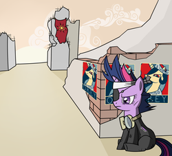 Size: 900x818 | Tagged: safe, artist:sirpsycho01, twilight sparkle, g4, apocalypse, eyepatch, future twilight