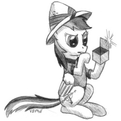 Size: 800x800 | Tagged: safe, artist:videogamer-phil, daring do, pony, g4, box, female, pun, solo, treasure