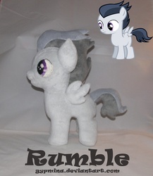Size: 1884x2172 | Tagged: safe, artist:gypmina, rumble, pegasus, pony, g4, colt, commission, customized toy, cute, doll, irl, photo, plushie, toy