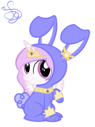 Size: 2000x2692 | Tagged: safe, artist:kristiesparcle, princess celestia, g4, bunny costume, cewestia, clothes, filly, high res, pink-mane celestia, simple background, transparent background, vector