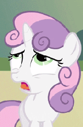 Size: 500x763 | Tagged: safe, sweetie belle, pony, unicorn, g4, animated, do not want, female, filly, gif, open mouth, reaction image, solo, tongue out
