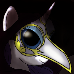 Size: 1800x1800 | Tagged: safe, artist:aaronmk, masquerade, rarity, pony, unicorn, g4, beak doctor, carnival, clothes, costume, female, mask, masquerade mask, plague doctor, plague doctor mask, solo, venetian