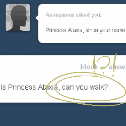 Size: 600x600 | Tagged: safe, oc, oc only, oc:princess ataxia, ask princess ataxia, animated, qwop, tumblr