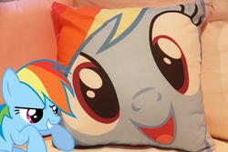 Size: 933x622 | Tagged: safe, rainbow dash, g4, cute, photo, pillow