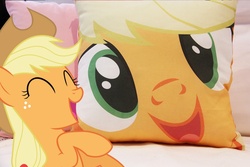 Size: 933x622 | Tagged: safe, applejack, g4, cute, photo, pillow