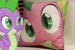 Size: 933x622 | Tagged: safe, spike, g4, cute, photo, pillow