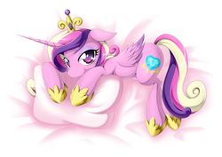 Size: 9933x7015 | Tagged: safe, artist:zaiyaki, princess cadance, alicorn, pony, g4, absurd resolution, female, pillow, solo