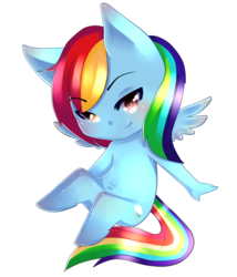 Size: 3000x3500 | Tagged: safe, artist:salamiasami, rainbow dash, anthro, g4, ambiguous facial structure, chibi, high res