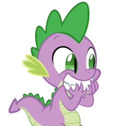 Size: 6222x6844 | Tagged: safe, artist:ninga-bob, spike, dragon, g4, winter wrap up, absurd resolution, excited, grin, male, simple background, solo, transparent background, vector