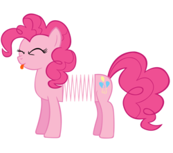 Size: 4819x4252 | Tagged: safe, artist:atmospark, pinkie pie, earth pony, pony, g4, absurd resolution, pun, slinky, slinky pie, slinky pony, tongue out, toy story, what has science done