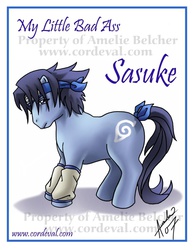 Size: 600x776 | Tagged: safe, artist:amelie-ami-chan, pony, g3, male, naruto, ponified, solo, uchiha sasuke