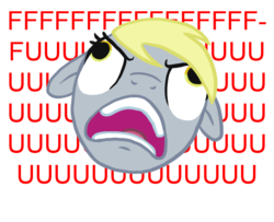 Size: 800x650 | Tagged: safe, artist:blackfeathr, derpy hooves, pegasus, pony, g4, female, mare, rage, reaction image, solo