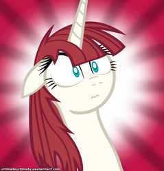 Size: 1000x1045 | Tagged: safe, artist:zantyarz, oc, oc only, oc:fausticorn, alicorn, pony, lauren faust, reaction image, solo, surprise face