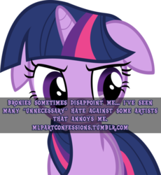 Size: 500x543 | Tagged: safe, twilight sparkle, g4, confession, meta, pony confession, text