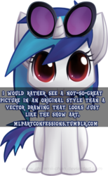 Size: 460x746 | Tagged: safe, dj pon-3, vinyl scratch, g4, meta, pony confession, simple background, text, transparent background