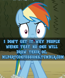 Size: 500x600 | Tagged: safe, rainbow dash, g4, meta, pony confession, text