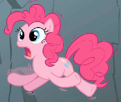 Size: 400x338 | Tagged: safe, screencap, pinkie pie, earth pony, pony, feeling pinkie keen, g4, season 1, animated, bendy pencil effect, cropped, female, flying, jelly, loop, pinkie sense, solo