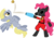 Size: 1065x751 | Tagged: safe, artist:ivanspacebiker, derpy hooves, pinkie pie, pegasus, pony, g4, crossover, female, mare, meet the pyro, muffin, simple background, team fortress 2, transparent background