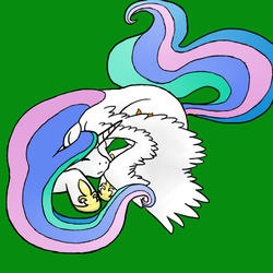 Size: 500x500 | Tagged: safe, artist:catlover1672, princess celestia, alicorn, pony, g4, female, sleeping, solo