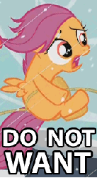 Size: 173x314 | Tagged: safe, edit, edited screencap, screencap, scootaloo, g4, season 1, the show stoppers, animated, animation error, cropped, do not want, female, flailing, gif, open mouth, rope, solo focus, windswept mane, wrong eye color