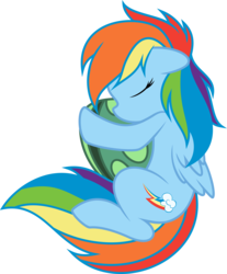 Size: 6716x8097 | Tagged: safe, artist:abydos91, artist:ambris, rainbow dash, tank, pegasus, pony, tortoise, g4, .svg available, absurd resolution, duo, simple background, sleeping, transparent background, vector