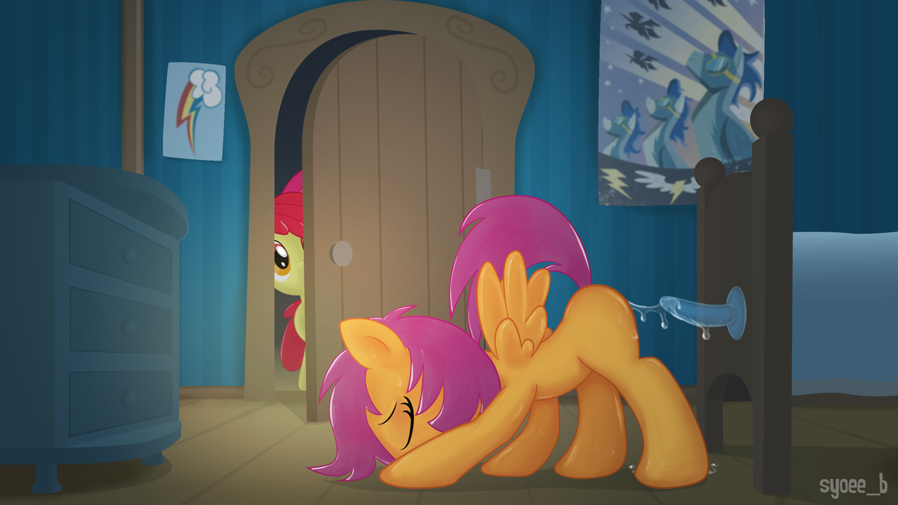1280px x 720px - 65972 - explicit, artist:syoee b, apple bloom, scootaloo, earth pony,  pegasus, pony, blank flank, caught, dildo, female, females only, filly,  foalcon, masturbation, nudity, sex toy, show accurate, show accurate porn,  softcore, vaginal