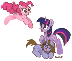 Size: 816x686 | Tagged: safe, artist:fyrebeam, pinkie pie, twilight sparkle, oc, g4