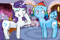 Size: 1091x727 | Tagged: safe, artist:wishcat46, rainbow dash, rarity, g4, alternate hairstyle, makeover, ms paint