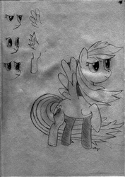 Size: 818x1157 | Tagged: safe, artist:splitframe, rainbow dash, pony, g4, female, pencil drawing, solo, traditional art