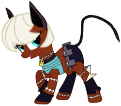 Size: 891x779 | Tagged: safe, artist:kickass222urmom, earth pony, pony, female, mare, midriff, ms. fortune, ponified, simple background, skullgirls, solo, sports panties, transparent background