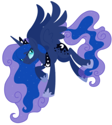 Size: 954x1067 | Tagged: safe, artist:cuttycommando, princess luna, alicorn, pony, g4, female, flying, hooves, horn, jewelry, lineless, mare, regalia, simple background, solo, spread wings, tiara, transparent background, wings