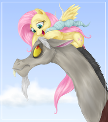 Size: 1745x1968 | Tagged: safe, artist:mn27, discord, fluttershy, g4, female, male, ship:discoshy, shipping, straight