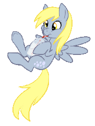 Size: 464x609 | Tagged: dead source, safe, artist:imp-oster, derpy hooves, pegasus, pony, g4, animated, bubble, female, flying, mare, milk, solo
