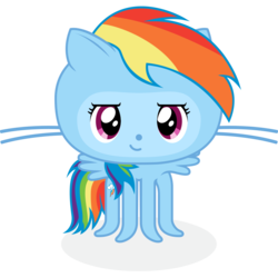 Size: 896x896 | Tagged: safe, artist:cameronmcefee, rainbow dash, hybrid, g4, female, github, octocat, simple background, solo, transparent background