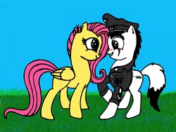 Size: 1280x960 | Tagged: safe, artist:rldragonstrider, fluttershy, oc, g4, canon x oc, female, male, ms paint, rommel nein, shipping, straight