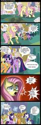 Size: 811x2436 | Tagged: safe, artist:frank1605, artist:musapan, applejack, fluttershy, rarity, twilight sparkle, fanfic:cupcakes, g4, comic, spanish, translated in the comments, translation