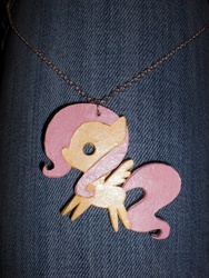 Size: 2112x2816 | Tagged: safe, artist:bunnygirl2190, fluttershy, g4, craft, high res, necklace, paper, photo