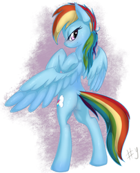 Size: 641x791 | Tagged: safe, artist:sharpy, rainbow dash, pegasus, pony, fanfic:xenophilia, g4, back, bedroom eyes, bipedal, butt, fanfic art, female, mare, plot, rearing