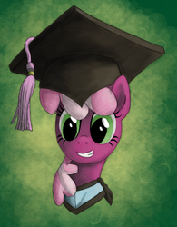 Size: 2179x2790 | Tagged: safe, artist:hewison, cheerilee, earth pony, pony, g4, female, graduate, graduation, high res, solo