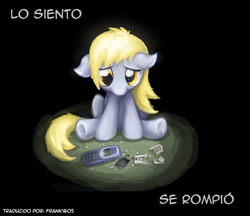 Size: 900x776 | Tagged: safe, artist:frank1605, artist:nuclearmassakre, derpy hooves, pegasus, pony, g4, female, mare, nokia, spanish, translation