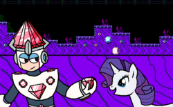 Size: 764x471 | Tagged: safe, artist:krisispiss, rarity, g4, crossover, jewel man, mega man (series)