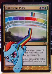 Size: 500x703 | Tagged: safe, artist:ninthsphere, rainbow dash, g4, card, magic the gathering, sonic rainboom, trading card edit