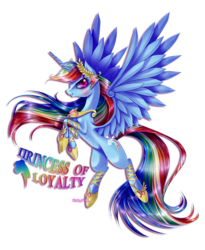 Size: 1800x2200 | Tagged: safe, artist:rubypm, rainbow dash, alicorn, pony, g4, alicornified, element of loyalty, female, long mane, long tail, race swap, rainbowcorn, simple background, slender, solo, tail, thin, transparent background