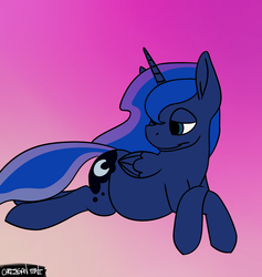 Size: 1133x1195 | Tagged: safe, artist:cardigan-poni, princess luna, pony, g4, female, pregnant, prone, solo