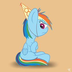 Size: 900x900 | Tagged: safe, artist:php192, rainbow dash, pony, g4, birthday, female, filly, filly rainbow dash, solo