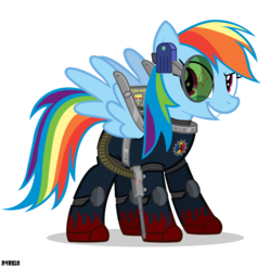 Size: 1214x1196 | Tagged: safe, artist:a4r91n, rainbow dash, g4, armor, gun, simple background, transparent background, vector