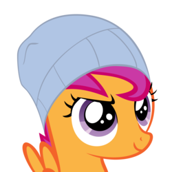 Size: 6000x6000 | Tagged: safe, artist:fluffytuli, scootaloo, pegasus, pony, g4, absurd resolution, hat, simple background, solo, transparent background, vector